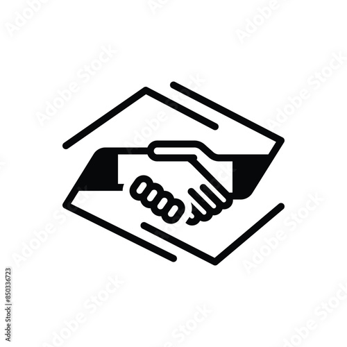 Black solid icon for partnership 