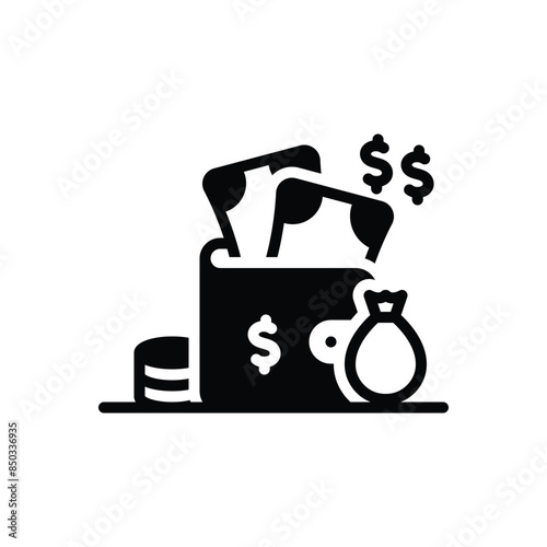 Black solid icon for salary 
