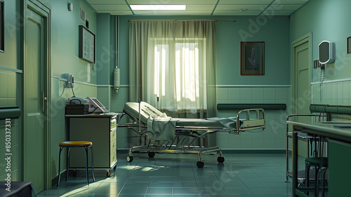 old hospital interior in the dark colour