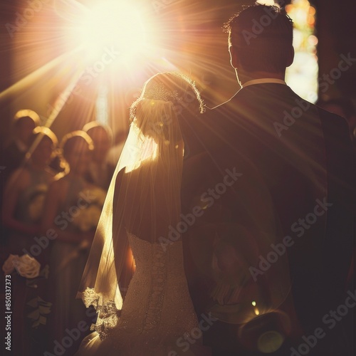 Bride and Groom Walking Down the Aisle