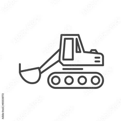 loader excavator construction vehicles icon in outline style