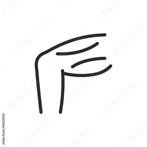 Leg biceps and quadriceps, linear style icon. Represents the muscles of the leg, specifically the biceps and quadriceps. Editable stroke width
