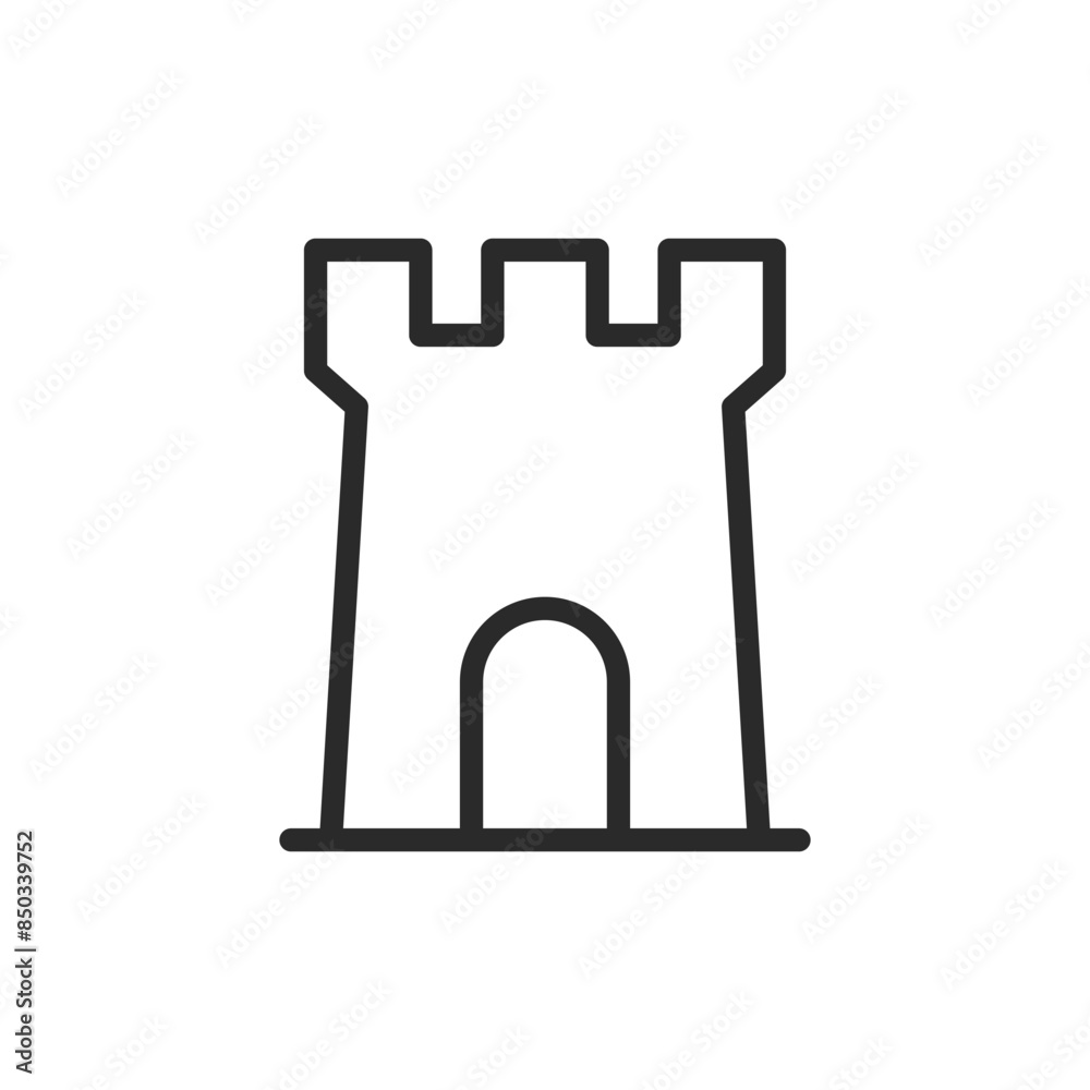 Tower, ancient castle, linear style icon. Editable stroke width Tower, ancient castle, linear style icon. Editable stroke width