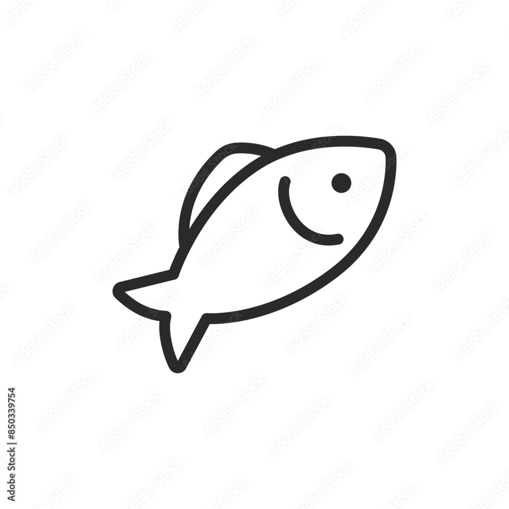 Fish, linear style icon. sea life and aquatic animals. Editable stroke width Fish, linear style icon. sea life and aquatic animals. Editable stroke width