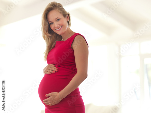 Home, pregnancy and woman in portrait for motherhood, future mama and prenatal care. Pregnant, girl and touch belly in house, healthy abdomen and stomach growth of unborn baby in maternity by mockup Free Download Home, pregnancy and woman in portrait for motherhood, future mama and prenatal care. Pregnant, girl and touch belly in house, healthy abdomen and stomach growth of unborn baby in maternity by mockup - GFXLoad