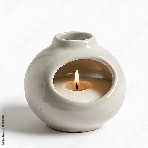 Modern style ceramic diffutholder with opening hole for candle. Generate AI