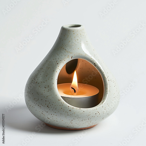 Modern style ceramic diffutholder with opening hole for candle. Generate AI