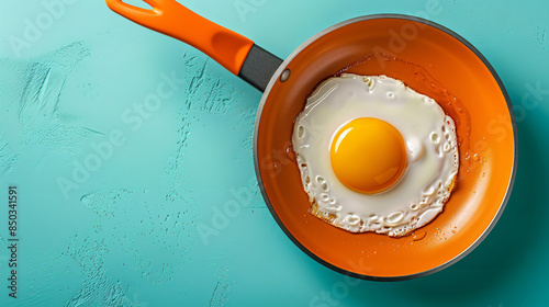 an egg in a pan photo