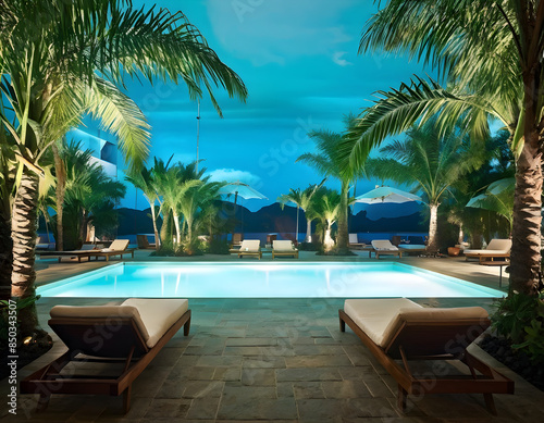 Tropical Oasis: Spa Pool Landscape © sarlay