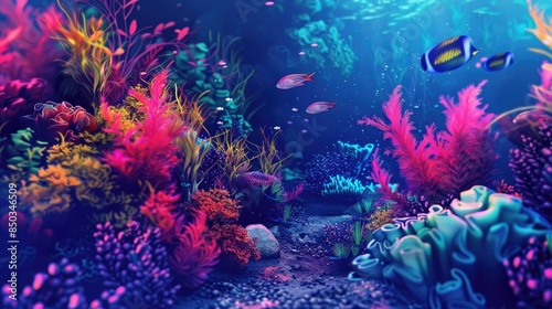 colorful tropical seabed idea for marine backgrounds