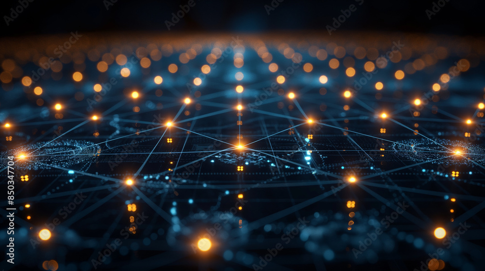 Network and data connection on a dark blue background. Network and data connection on a dark blue background.