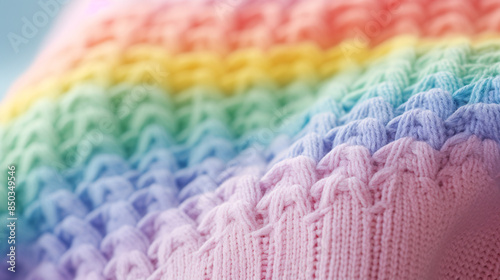 Colorful knitted clothes as a background. Close-up.