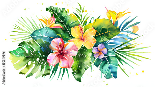 colorful tropical leaf background vector