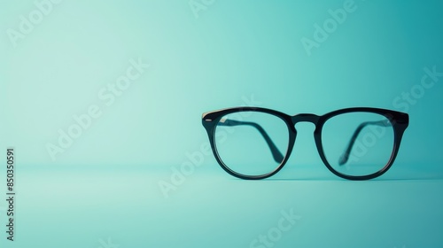Stylish eyewear on plain background with copy space Commercial promotion for optical store © TheWaterMeloonProjec