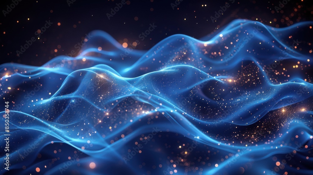 abstract blue background with layers of transparent material. Neon glow effect. abstract blue background with layers of transparent material. Neon glow effect.