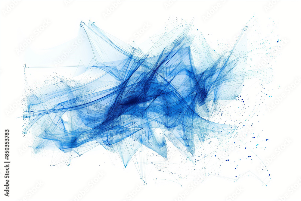 Fototapeta premium blue dots and lines representing data points and data science