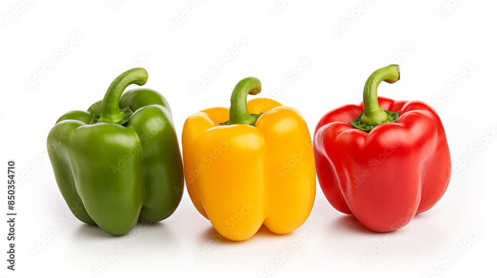 Mix bell pepper isolated on white background. Mix bell pepper isolated on white background.