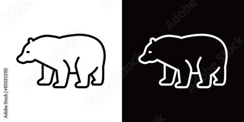 シンプルなクマの線画アイコン