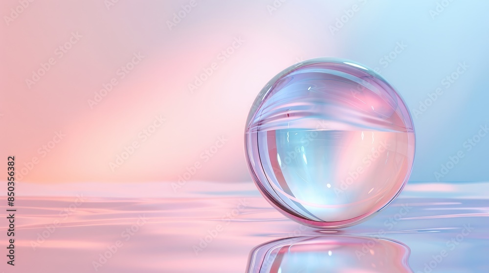 Transparent sphere on glossy surface Transparent sphere on glossy surface