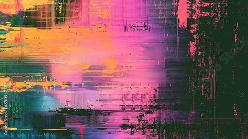 The abstract element is distinguished by a noise texture typical of television screens, which highlights an advanced approach to design and experimentation with digital errors. photo