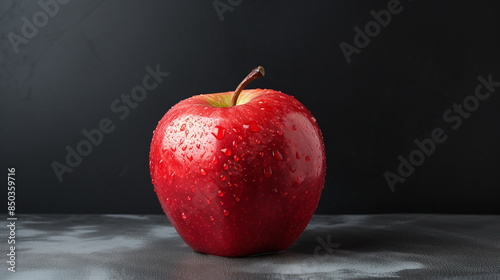 red apple on black