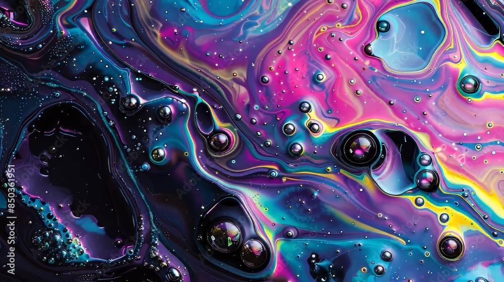 Abstract Swirls of Purple, Blue, and Yellow Paint Abstract Swirls of Purple, Blue, and Yellow Paint