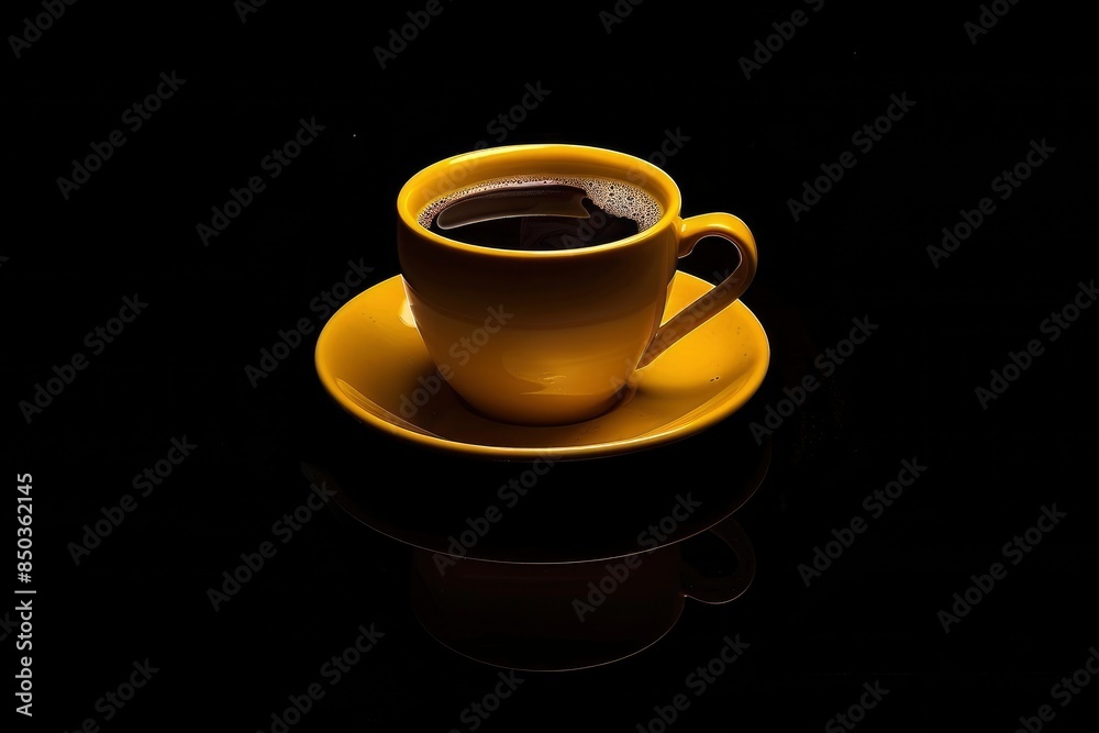 Coffee cup in a black background - generative ai Coffee cup in a black background - generative ai