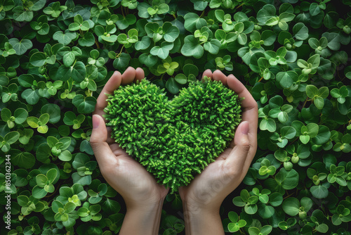 Environmental Social and Corporate Governance Earth Day loving nature top view. Green power concept.