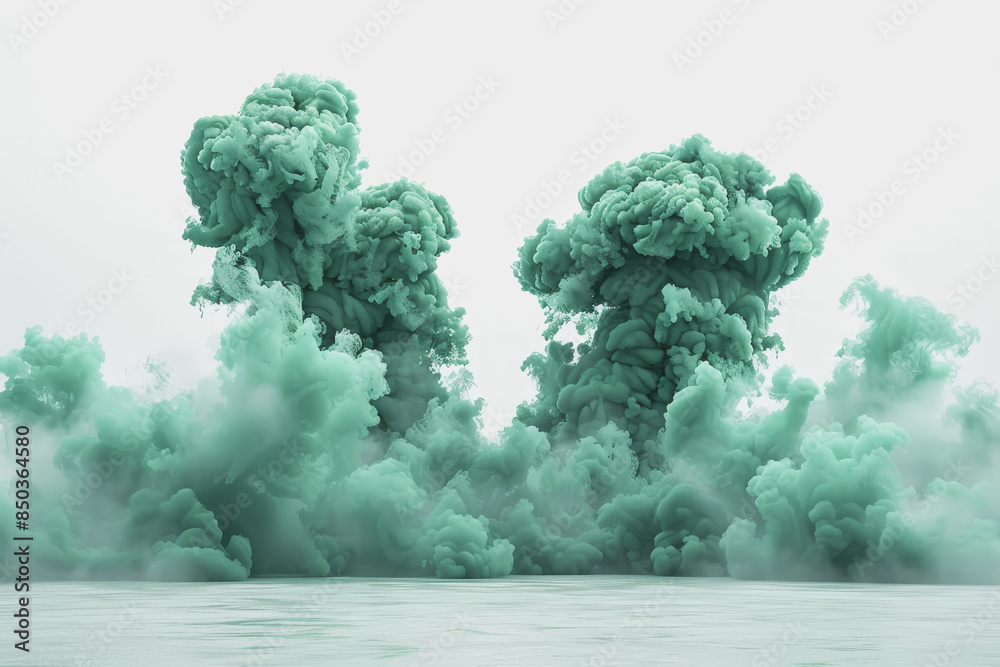 Realistic green smoke element on a white background. Realistic green smoke element on a white background.