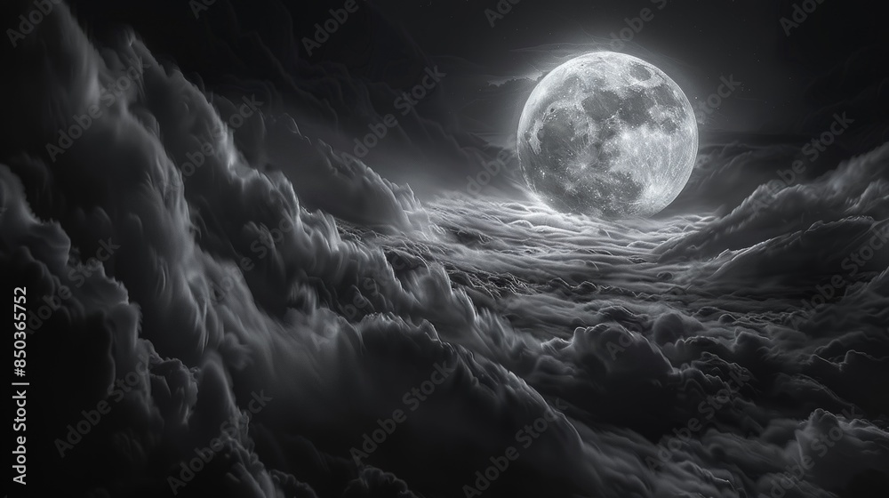 Full Moon Over Dark Clouds at Night Full Moon Over Dark Clouds at Night