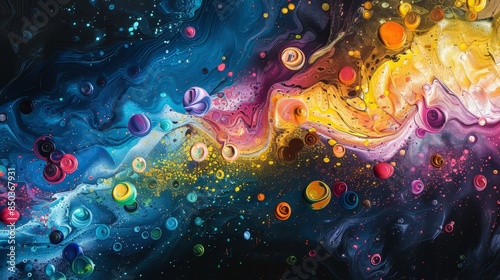 Colorful Abstract Paint Swirls