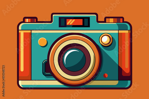 Vintage camera icon for photography equipment