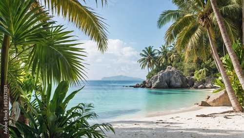 Palm trees on a tropical beach