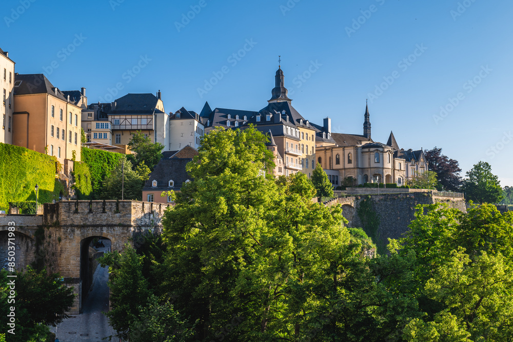 Luxembourg old city, Ville Haute district, is the UNESCO World Heritage site in Luxembourg Luxembourg old city, Ville Haute district, is the UNESCO World Heritage site in Luxembourg