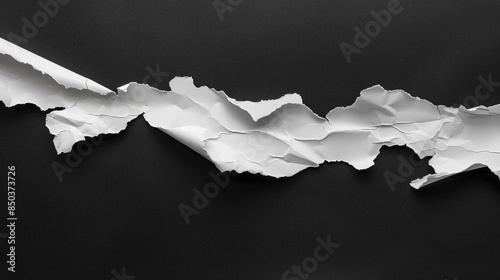 torn white papper on a black background