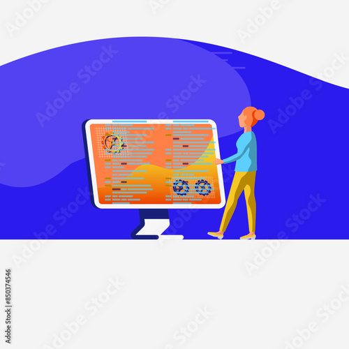 people showing data graph