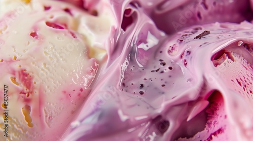 Wallpaper Mural Close-up of creamy pink and yellow ice cream swirls Torontodigital.ca