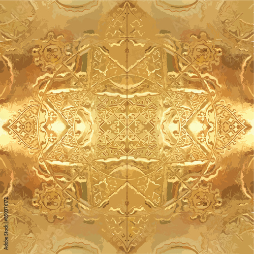 Seamless pattern, pattern in gold, gilded pattern in Thai traditional style,for designer,printing.