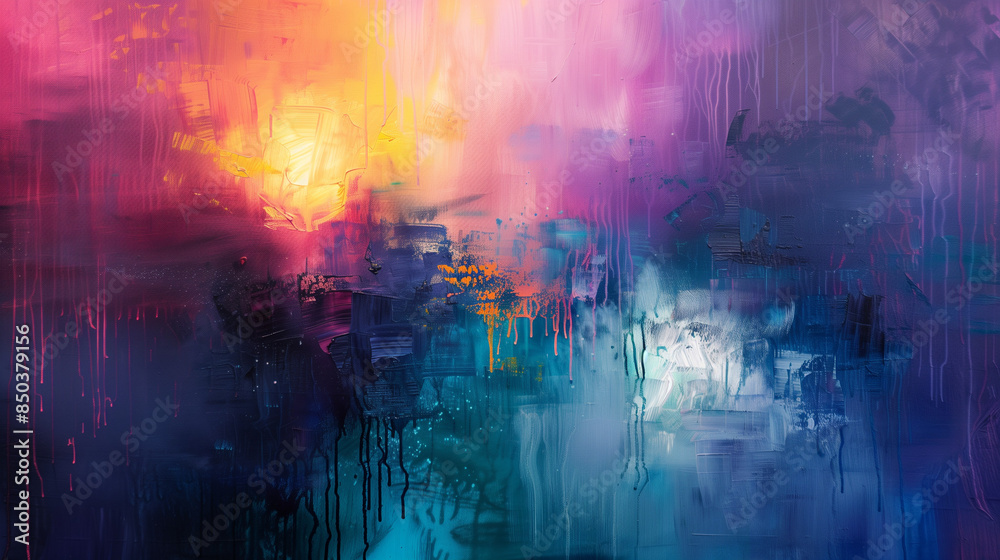 Abstract painting, where cool, multi-colored light is the main character, emanating peace and mystery. Abstract painting, where cool, multi-colored light is the main character, emanating peace and mystery.