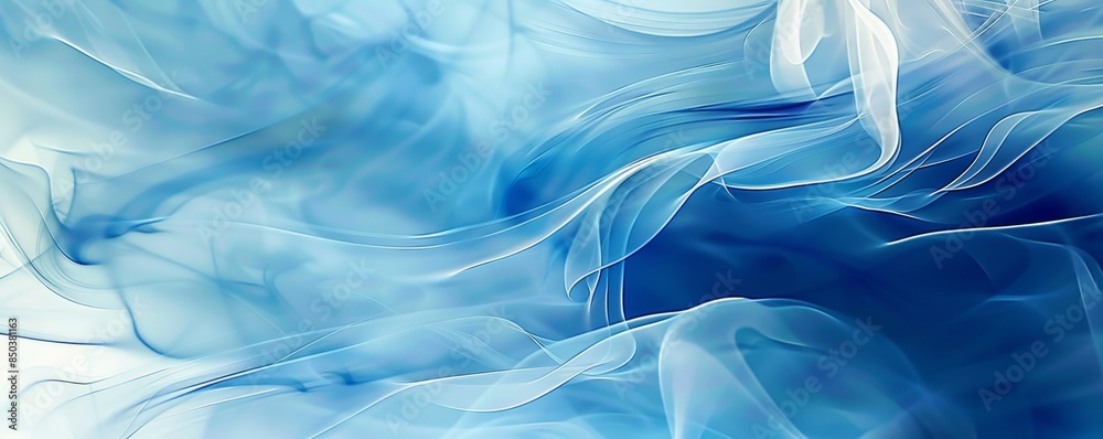 Fototapeta premium Abstract blue background with flowing smooth lines and gradients