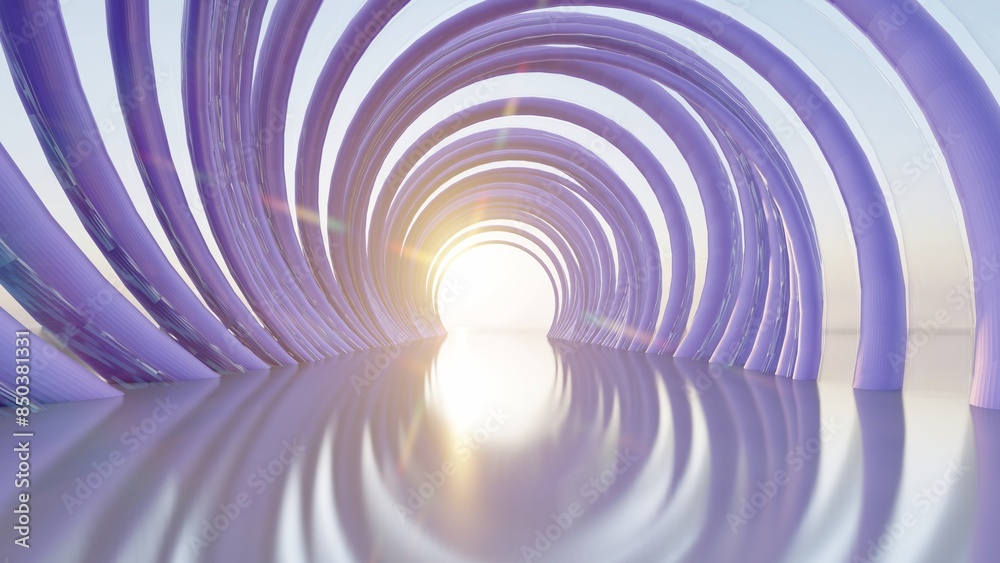 Obraz premium Abstract architecture background arched interior 3d render