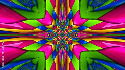 3D kaleidoscope mandala abstract background of trippy art psychedelic trance to open third eye with visuals energy chakra futuristic audiovisual VJ seamless loop
