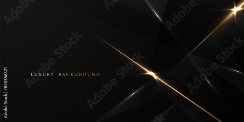 Abstract modern design black background with luxury golden elements vector illustration.