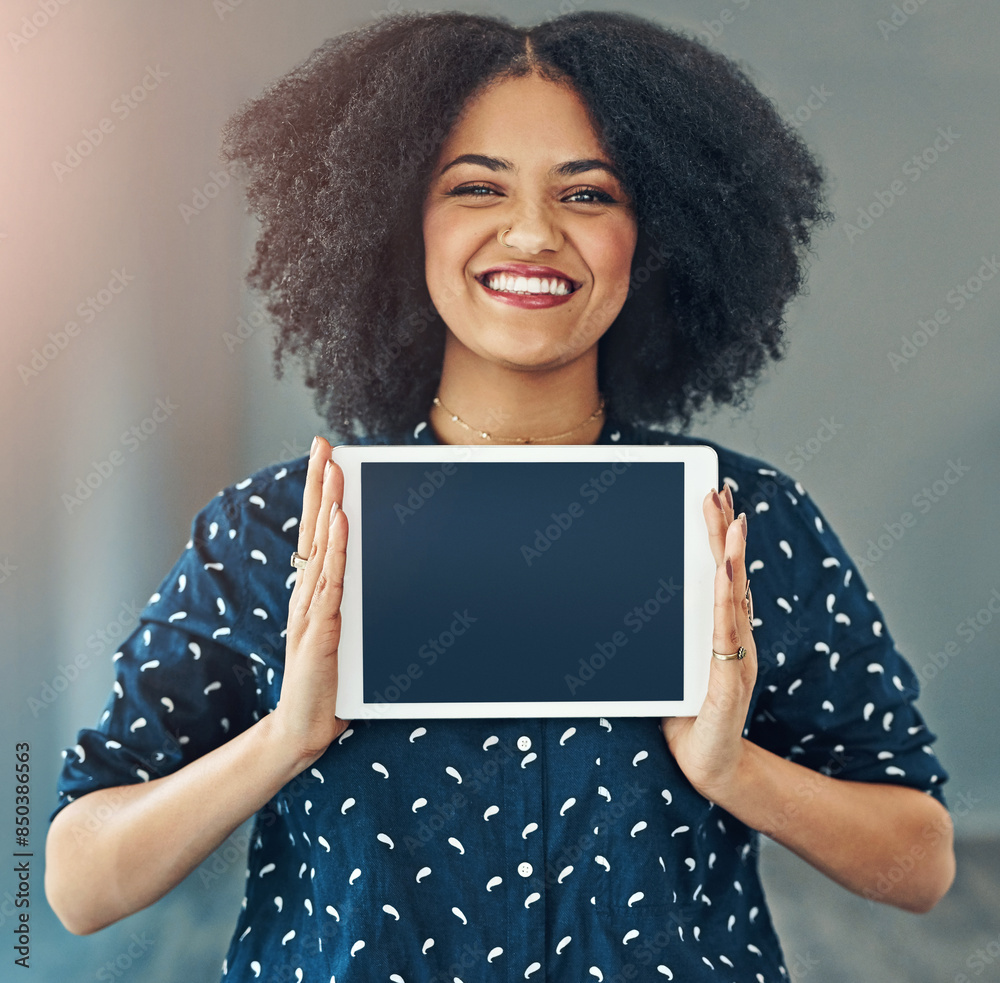 Woman, tablet and screen for mock up on studio background, information or logo for advertising. Female person, backdrop and portrait with technology, digital marketing platform for announcement Woman, tablet and screen for mock up on studio background, information or logo for advertising. Female person, backdrop and portrait with technology, digital marketing platform for announcement