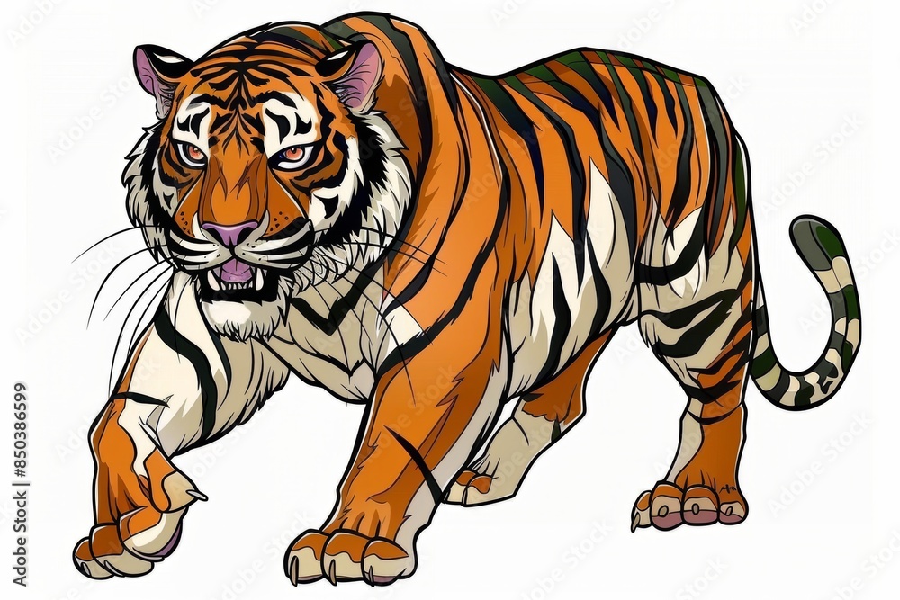 Obraz premium Majestic Bengal tiger showcasing wildlife artistry