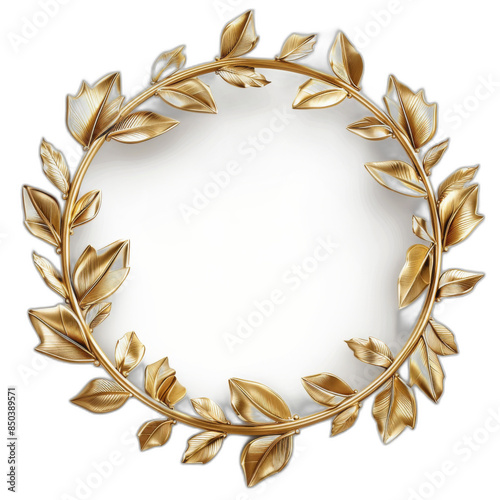Gold Victorian era frame on transparent background