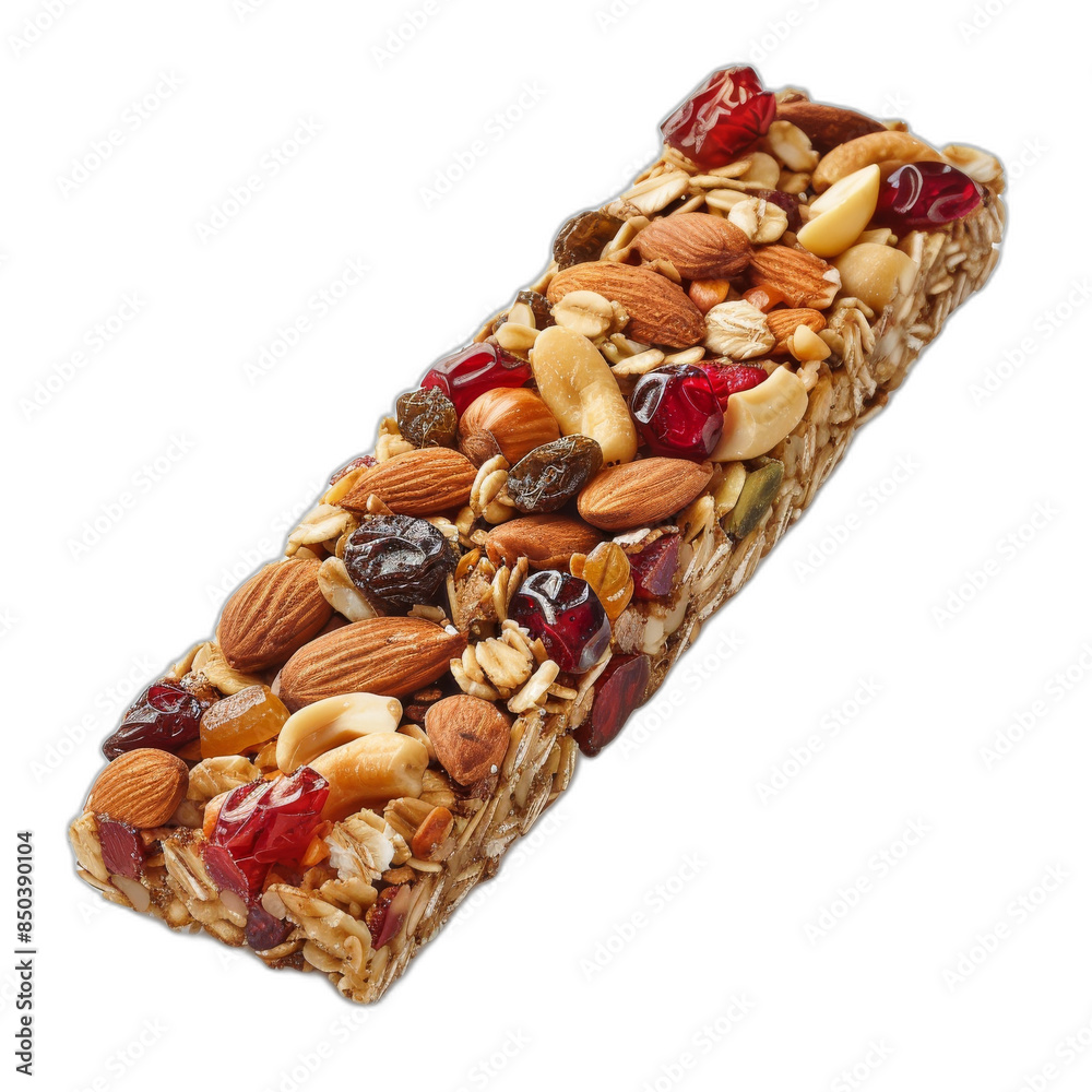 An appetizing sweet energy bar covered in chocolate. An appetizing sweet energy bar covered in chocolate.