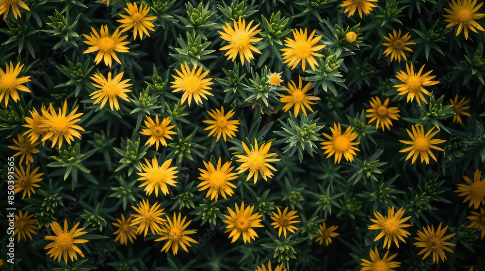 Beautiful Yellow Flowers in Bloom in a Lush Green Garden Nature Photography Capturing Vibrant Floral Patterns in Natural Settings