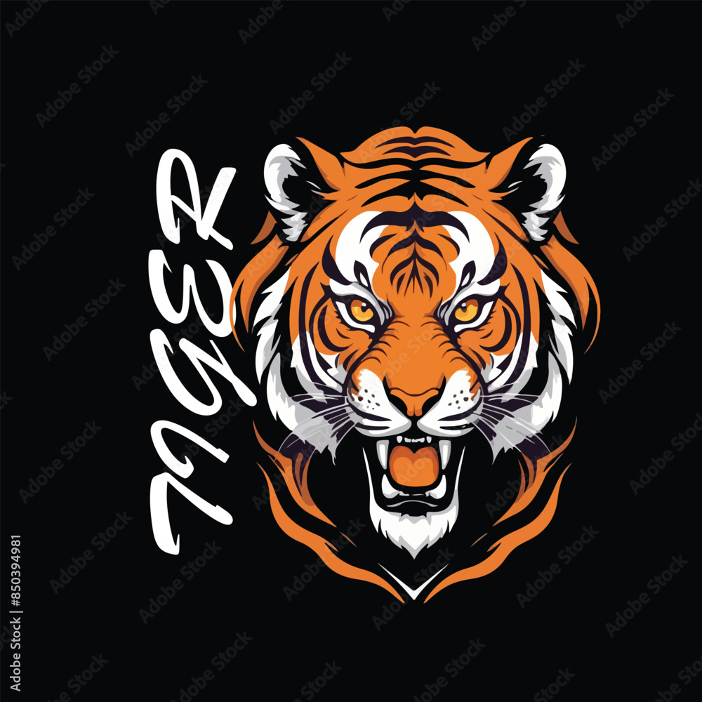 Fototapeta premium tiger head vector