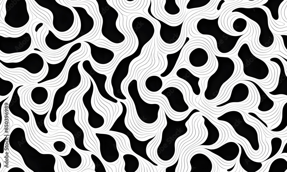 Black and white pattern. Abstract seamless pattern. AI generated. Black and white pattern. Abstract seamless pattern. AI generated.